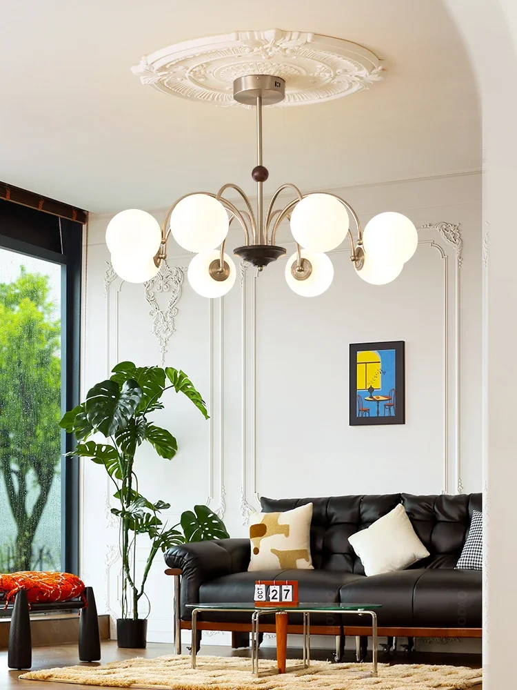 Living room lamp main  French antique magic bean chandelier modern simple bedroom lamp cream dining room retro