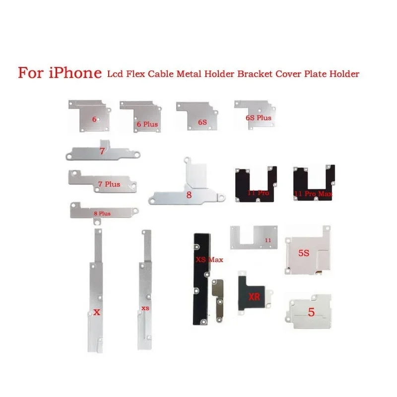 10PCs LCD display FPC flex cable cover for iPhone 5 5S 6 6s 7 8 plus X XS Max XR 11 pro inner metal bracket clip holder plate