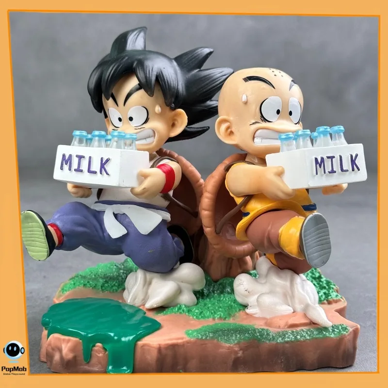 

Dragon Ball Доставка молока Гоку Криллин Диорама детства ручная роспись ПВХ GK настольный Коллекционный аниме подарок Рождественский дисплей