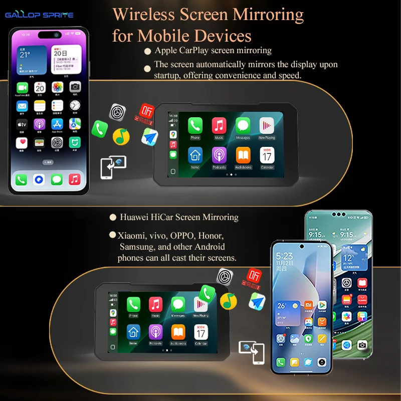 جالوب سبرايت 6 بوصة Carplay دراجة نارية DVR نظام تحديد المواقع والملاحة IPX7 مقاوم للماء لاسلكي أندرويد السيارات الذكية لاعب موتو العرض #3