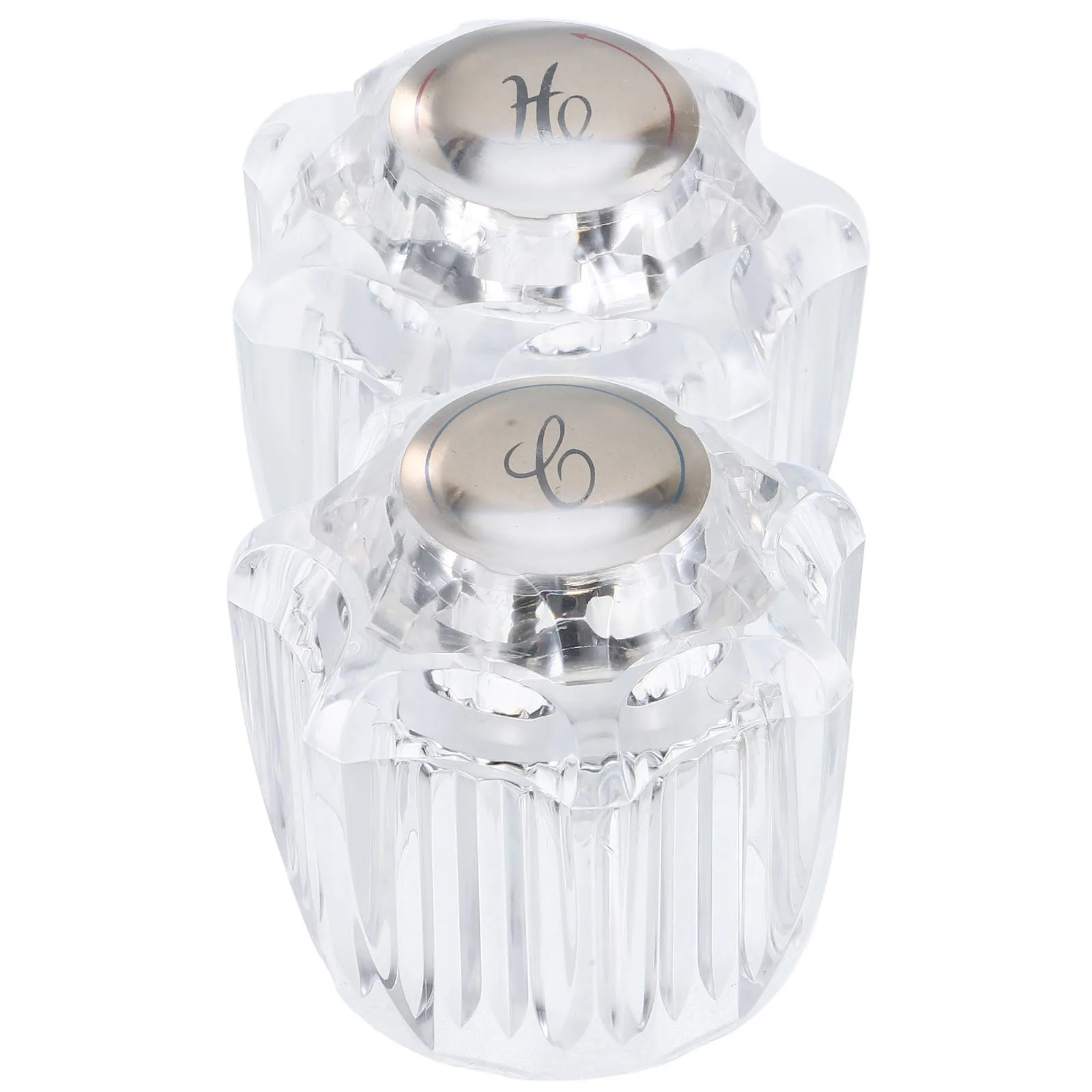 

2pcs Faucet Handle Plastic Replacement Shower Valve Knobs Tub Transparent Hose Bib Easy Install Comfort Grip Hot Cold
