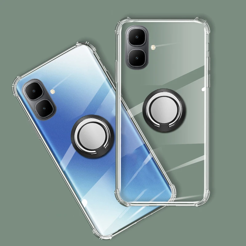 حافظة شفافة لهاتف Tecno Pop 10 Spark Go 2 حافظة من السيليكون المقاوم للصدمات لهاتف Tecno Spark Go 2 Pop 10 غطاء خلفي للحماية الشفافة