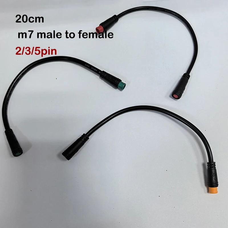 20cm m7 2 3 4 5 6 Pin 7mm male to female male plug cable Connector Waterproof Sensor E-bike Electric bicycle cord