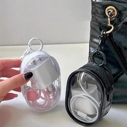 Portable Mini Clear Zipper Storage Bag Space-Saving Organizer for Earphones & Chargers Versatile Transparent Storage Pouches