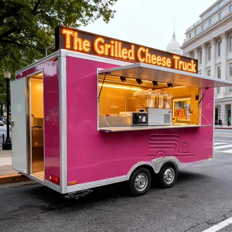 Camión de Comida para Cerveza, Remolque Móvil de Catering, Totalmente Equipado, Carritos de Café Móviles para Exteriores, Remolques de Helados Totalmente Equipados