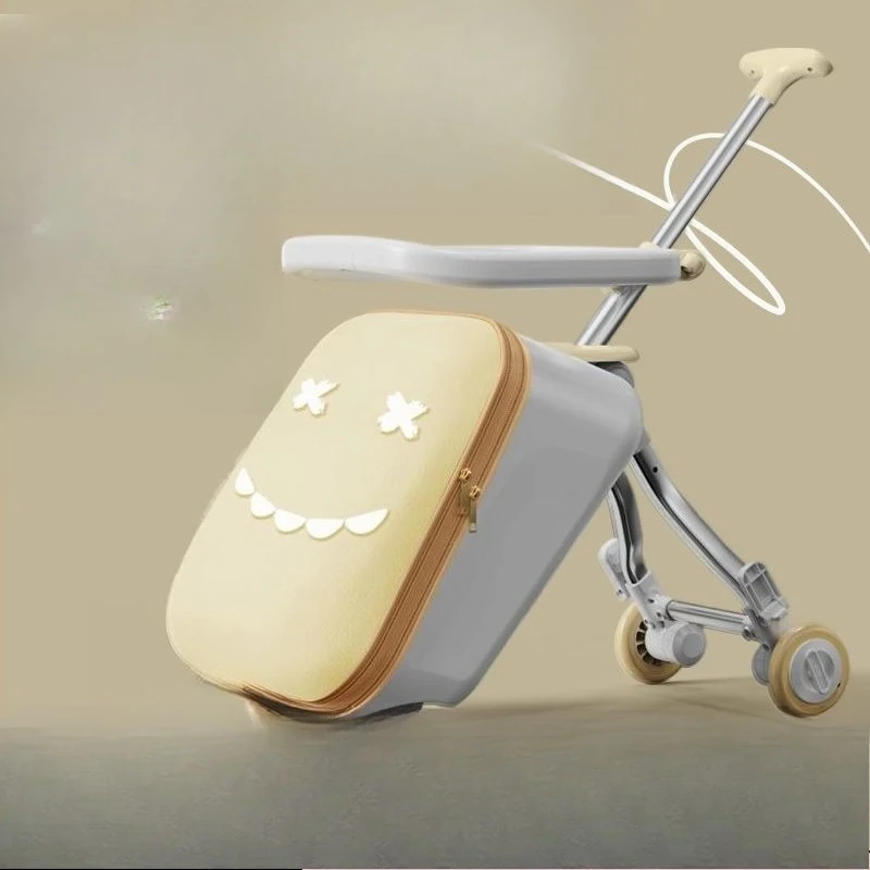 Детский чемодан с рулевой тягой, детская прогулочная дорожная тележка, дорожный артефакт, можно установить и посадовать