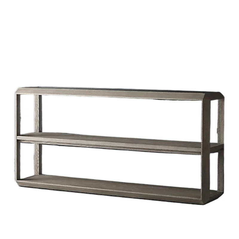 

Nordic simple solid wood porch table Italian modern sofa back few American rural retro side cabinet