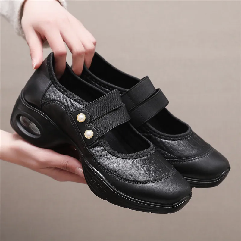 Dance Comfortable Air Cushion Walking Shoes New Style 2023 Spring Mom Pumps for Squafor Elderly Women