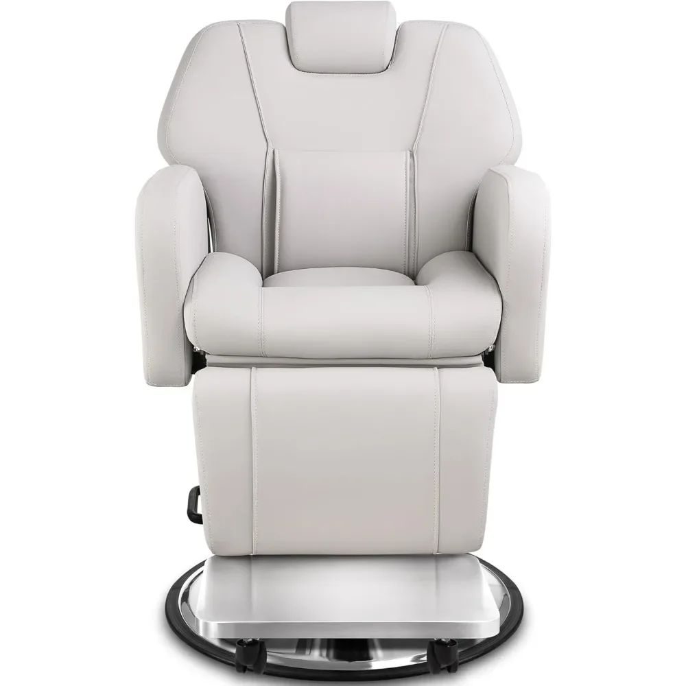 

Professional Barber Chair, Reclining Salon Chair with Comfortable Seat Cushion, All-Purpose Hair Chair with Removable Headrest