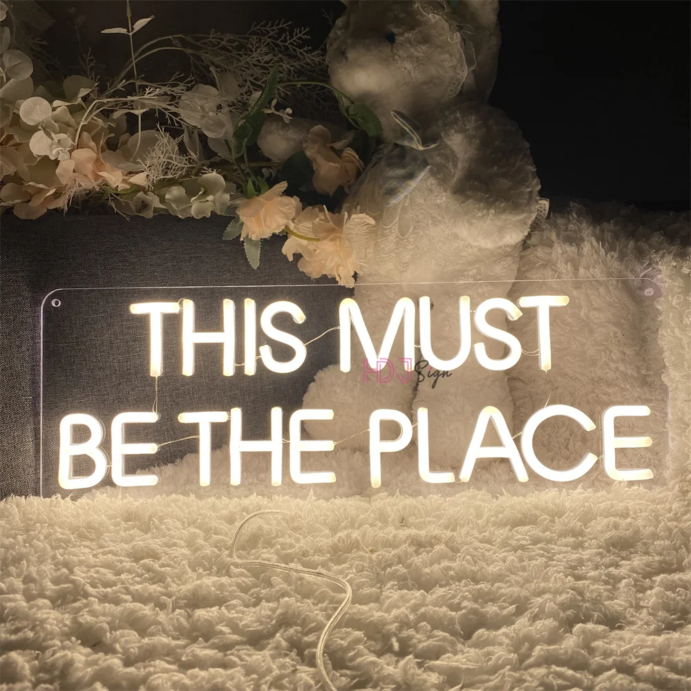 

This Must Be The Place Neon Led Lights Sign Art Wall Hanging LED Neon Lights Lamp Sign USB Boardsign Bedroom Coffee Decoration