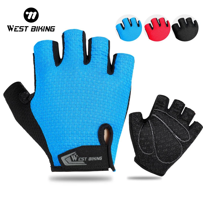 

WEST BIKING Half Finger Cycling Gloves Non-Slip Motorcycle MTB Road Bike Gloves Men Sport Fitness Bicycle Fingerless Gloves