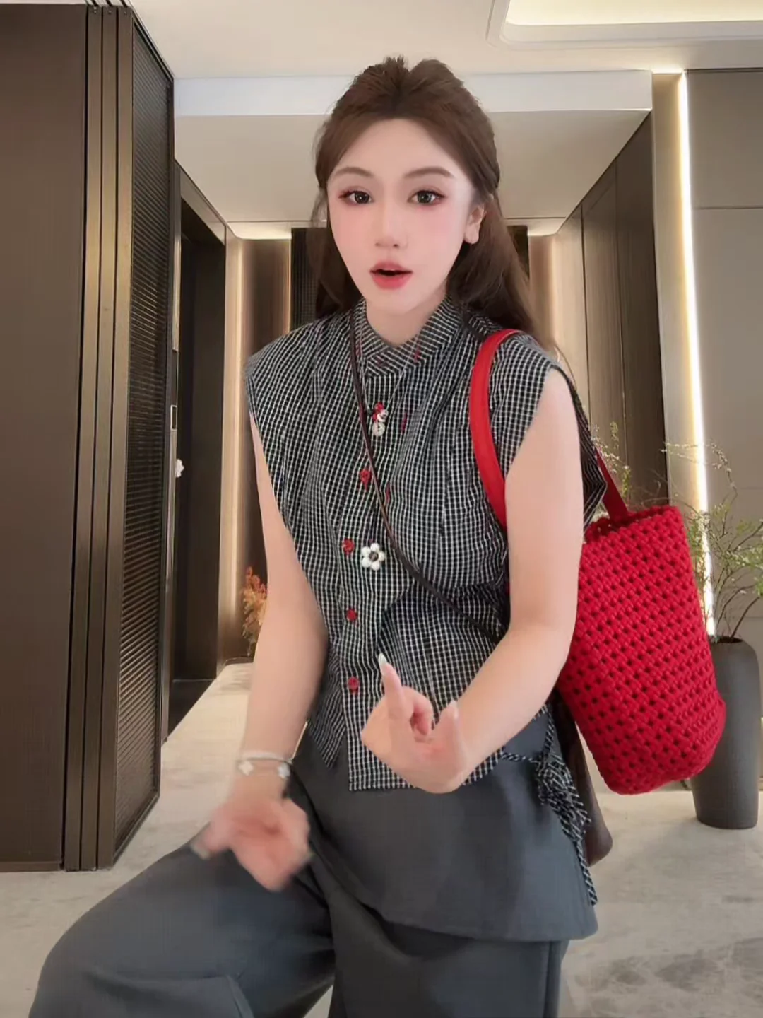

BaiXue Recommended Heart-Tobbing Plaid Slim Fit Casual Svel Coat for Women Spring Season Versatile Simple Sle