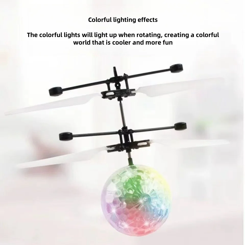 New intelligent induction colorful crystal ball aircraft Xiaofeixian helicopter somatosensory suspension children's  toy