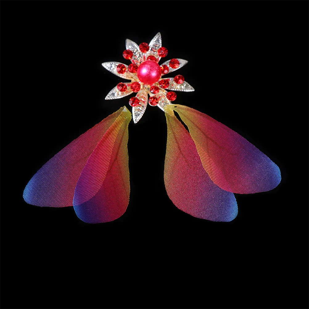 

50Pcs DIY Handmade Simulated Dragonfly Wings Decors Cloth Art Dragonfly Wings Craft for Decor(Red Yellow)