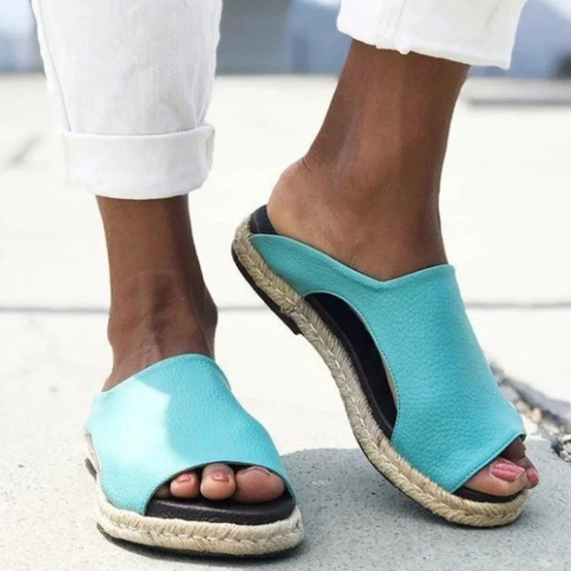 Fashion Sandals Shoes for Women Soft Peep-toe Sandals Beach Sandals Ladies Plus Size Female Slippers Breathable Large Size Shoes