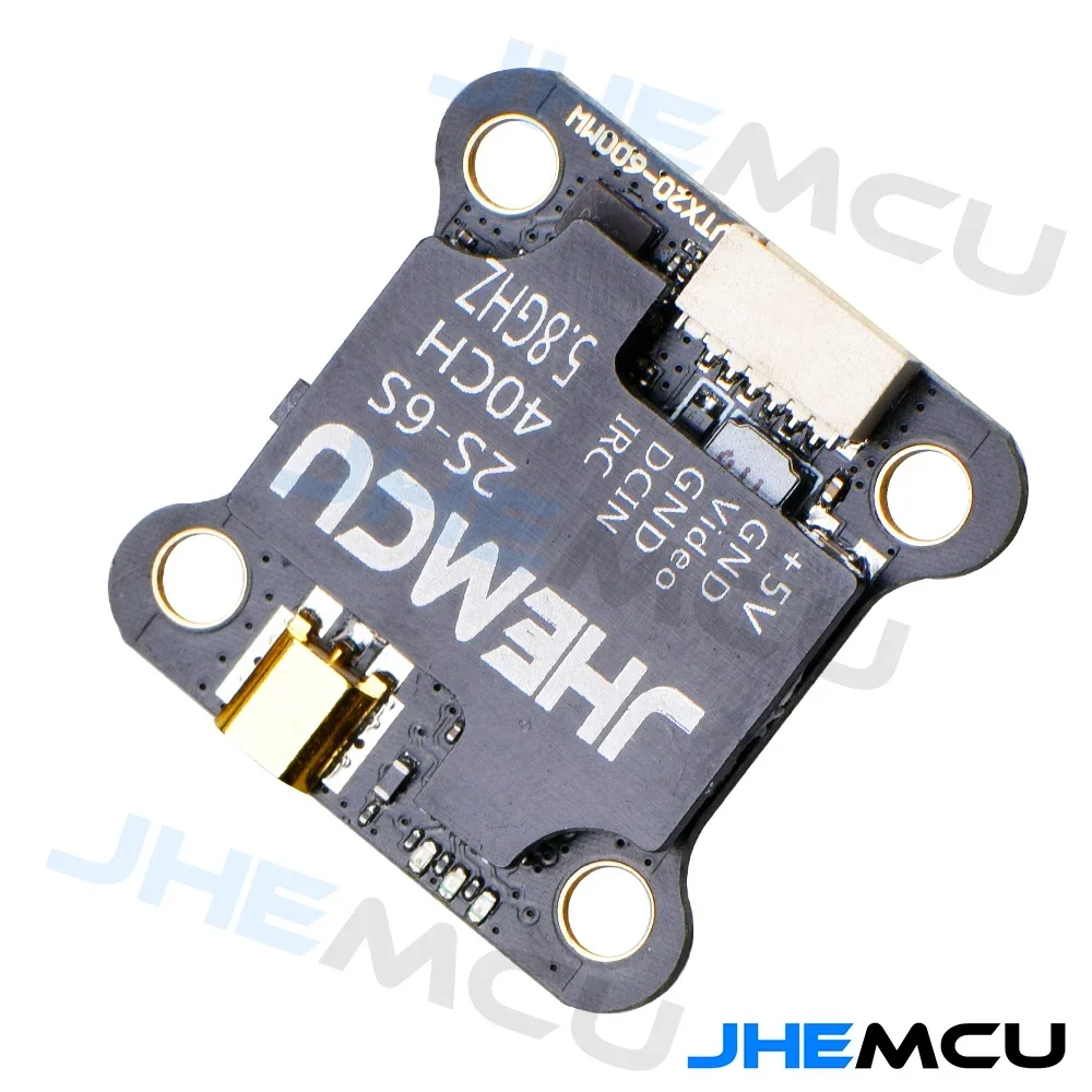 JHEMCU VTX20-600 5.8G 40CH PitMode 25mW 100mW 200mW 400mW 600mW Regulowany VTX 7-26V 20X20mm do dronów wyścigowych RC FPV