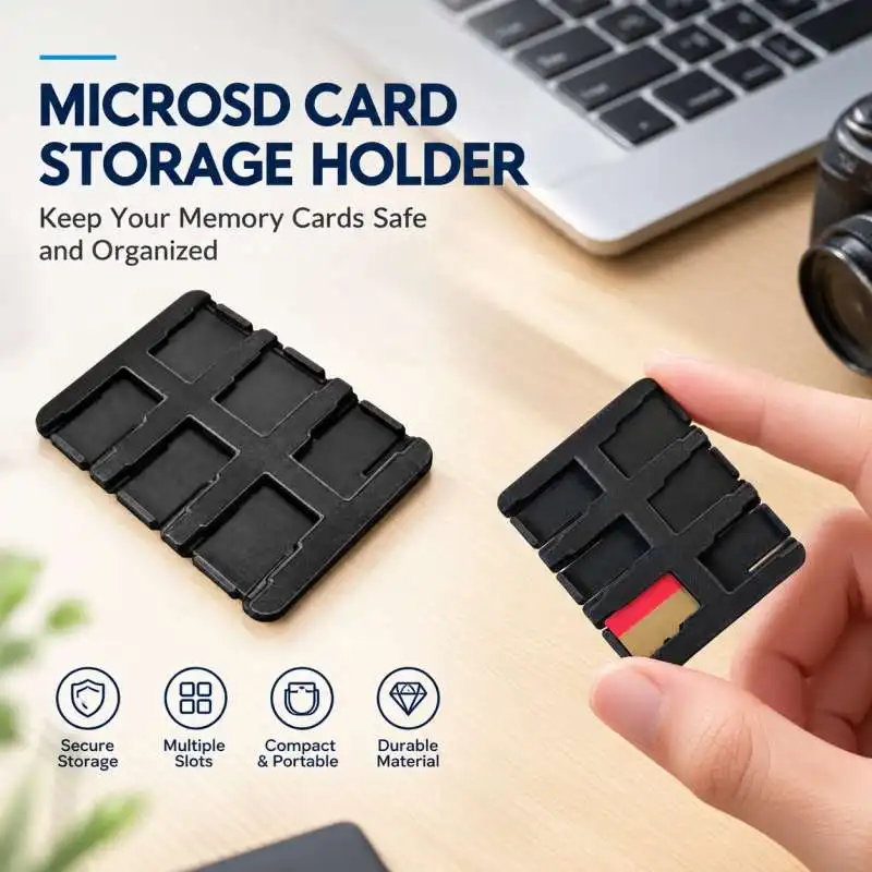 MicroSD Card Storage Holder Memory Card Keeper Portable Flash Card Organizer Digital Gadget Accessory