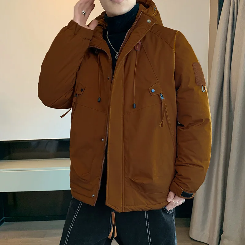 Vestes d'outillage à capuche pour hommes, vêtements rembourrés de coton, épais, chauds et décontractés pour jeunes, nouvelle collection hiver 2026