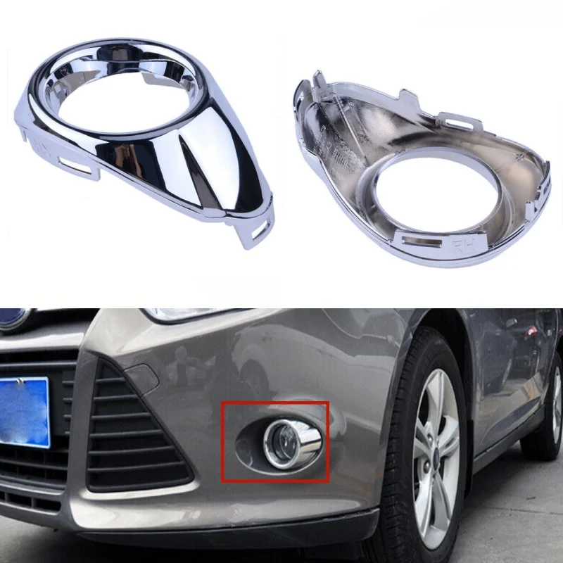 

2 шт., бампер, противотуманная фара, крышка лампы, объемный хром, Великобритания, для Ford Focus Mk3 2011-2014, автомобили, передние противотуманные фары, лицевые панели, накладки ламп