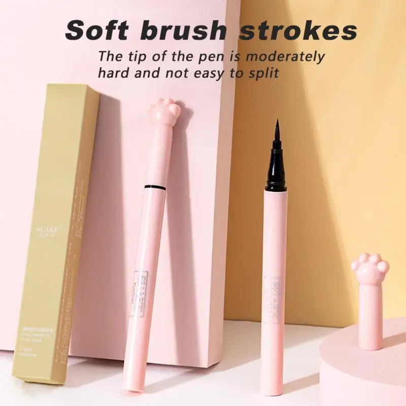 アイライナー用リキッドアイライナーペンシル,防水および防汗,滑らかなアイライナー,耐久性,速乾性,化粧品,黒と茶色,2色