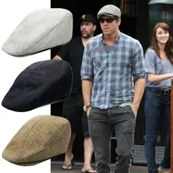 Men Simple  Hat Solid Color Beret Hat Casual Street Caps Unisex Hemp Wild Octagonal Brim Cap for Men Winter Spring Hats