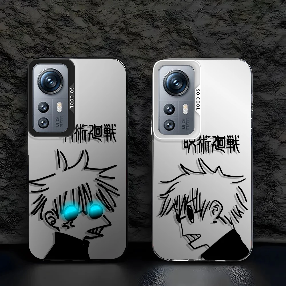 J-ujutsu K-aisen Cool For Redmi Note 13 12S 11S 10Lite Pro Max Plus 4G 5G Fashion Colorful Silver Phone Case