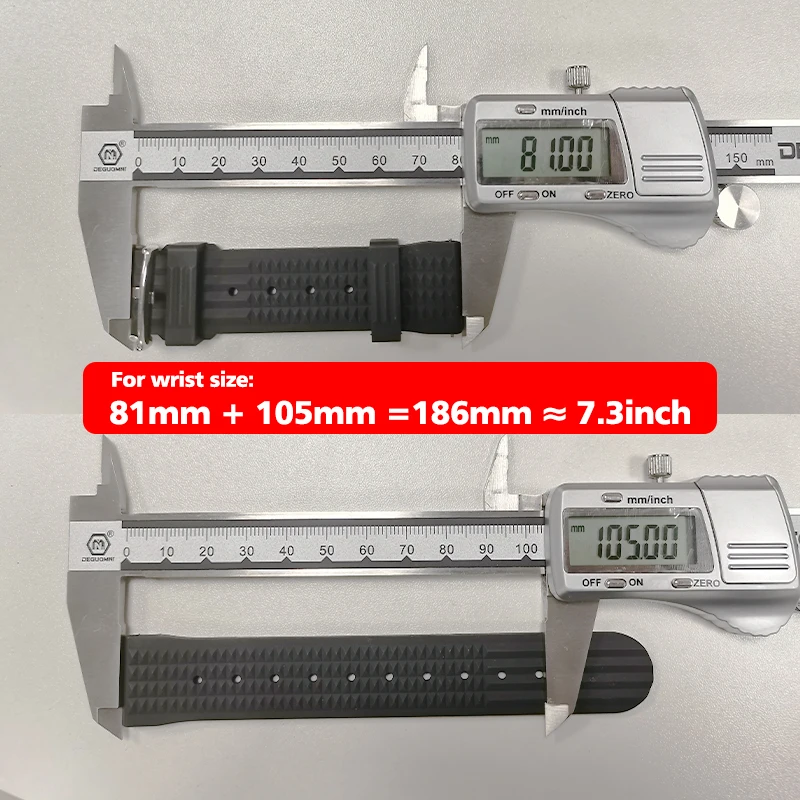 Premium Rubber WatchBand Fast Release Soft Universal Flat-end Strap Replacement for 7.3inch Wrist 20MM 22MM Watch Rubber Strap