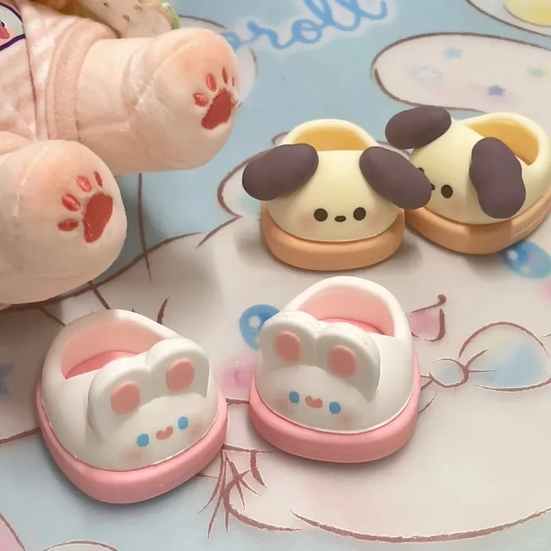 

20CM Cotton Doll Shoes Puppy Kitten Rabbit Shaped Cute Animal Toy Shoes Fat Body Star Doll Dress Up labubu