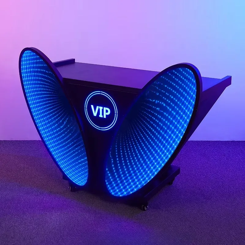 

Customized Dj Table Facade Booth Stand Light-emitting Table Player Alien-shaped DJ Table For Party Ktv Bouncy Bar Nightclub