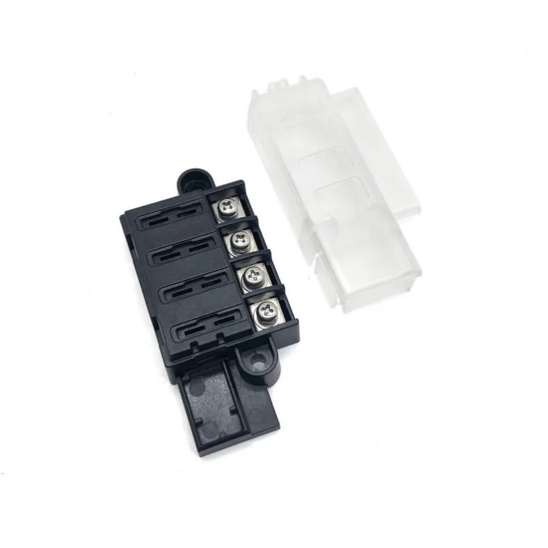 4-Output Fuse Box with Protective Cover Designed for ATC/0287/0257 Blade Fuses Suitable for Cars For RVs Marine and Trucks