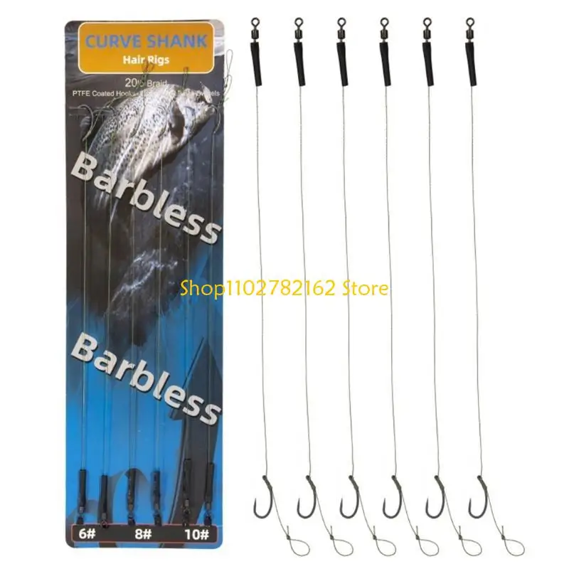 547B Curved Barbed Carp Hook Carbon Steel Fishing Hair Rigs Curved Carp Hooks