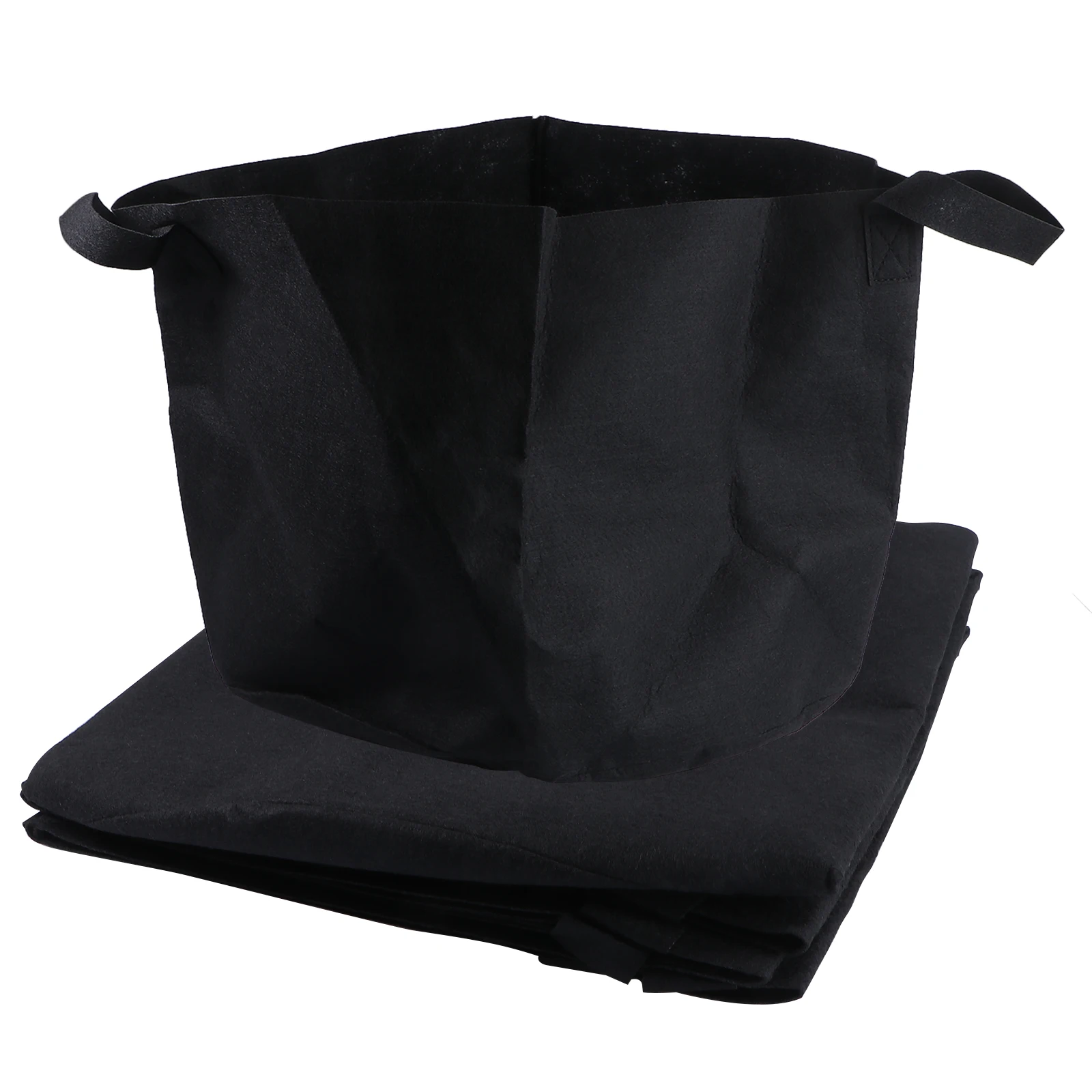

5 PCS Beauty Bag Planting Pouch Round Hanging Planter Felt Flowerpot Black Garden