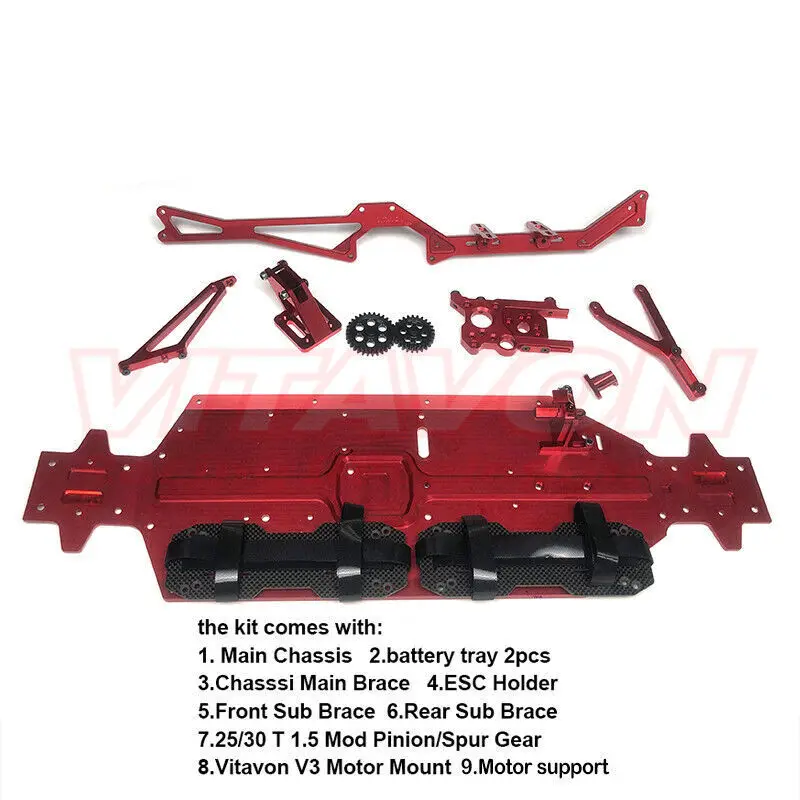 VITAVON CNC Alu 7075 Redesigned Chassis Kit For Kraton 8S Max 4 Combo