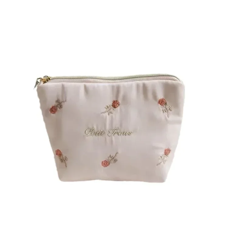 1 Piece Retro Aesthetic Floral Card Purse for Women France Style Women Pink Color Flower Card Coin Wallet Mini Portable Bag