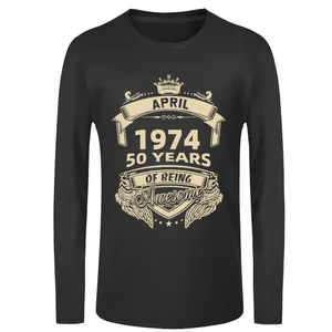 Geboren 1974 50 Jahre erstaunlich t -SHIRT Januar Februar April Mai Juni Juli Juli August September Oktober November November Dezember Dezember 12 Hauptverkaufshirt 1974 - №5