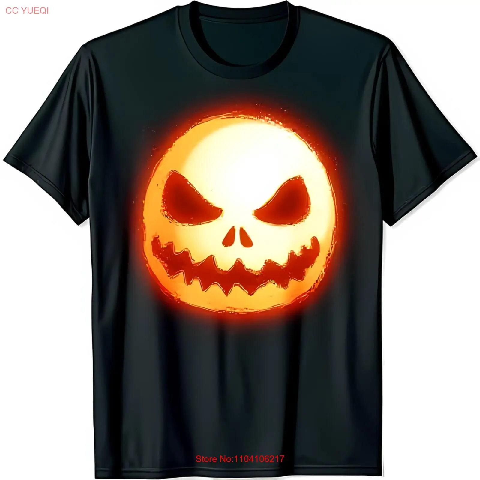 Camiseta negra con gráfico que brilla en la oscuridad para diversión de Halloween