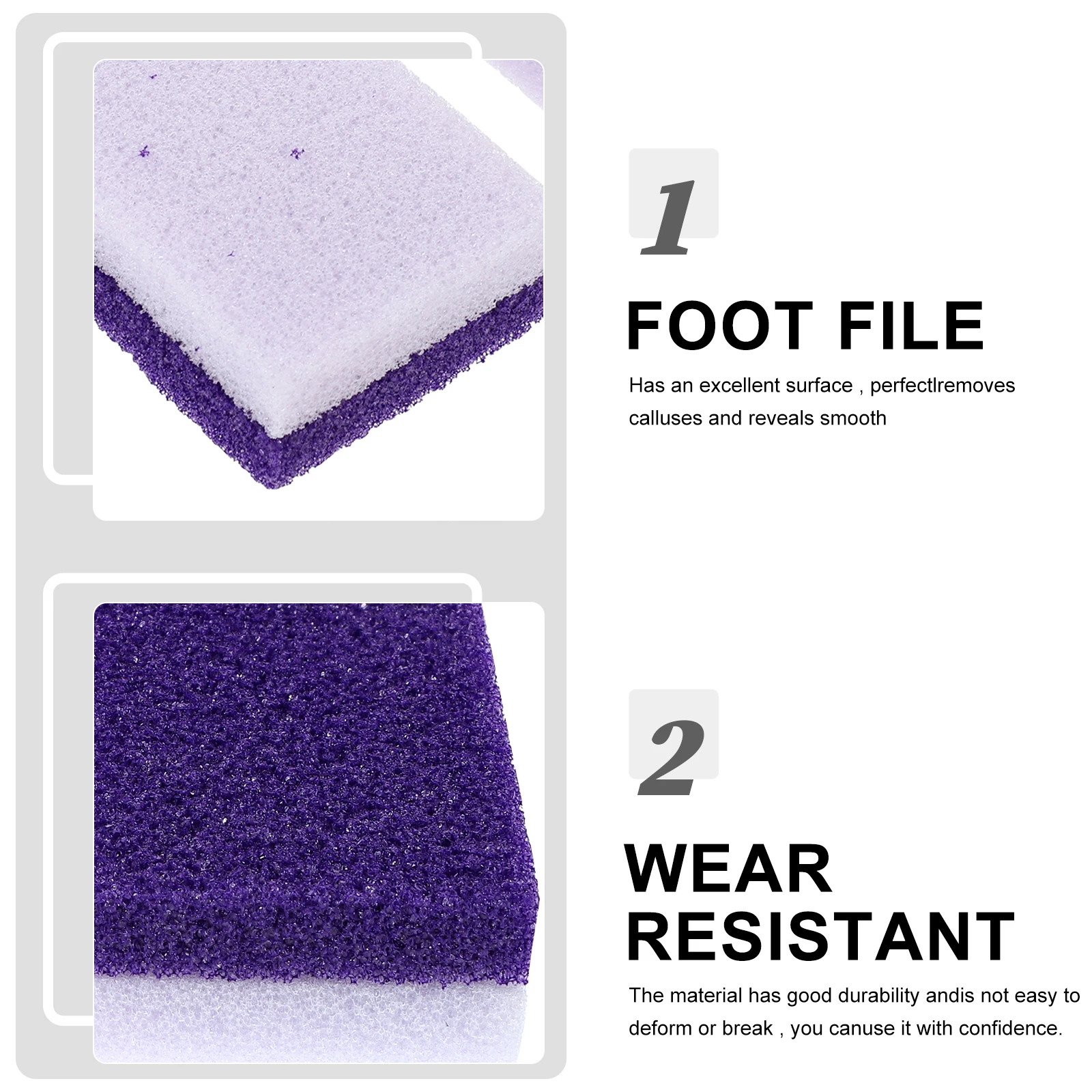 

2 Pcs Foot Pumice Stone Scrubber Tools for Removing Dead Skin Callus Violet Feet Care Pedicure Nail File Shower Grinder