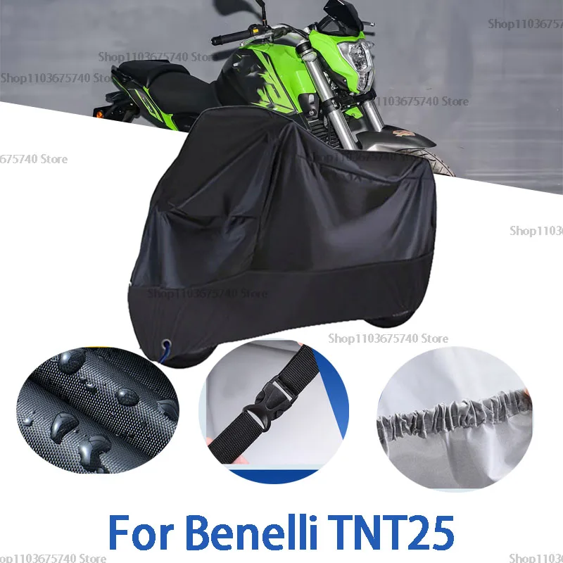 

Полные чехлы для мотоциклов Benelli TNT25, автомобильные чехлы на открытом воздухе, защита от солнца, пыли, без ушей, утолщенные оксфордские чехлы, аксессуары