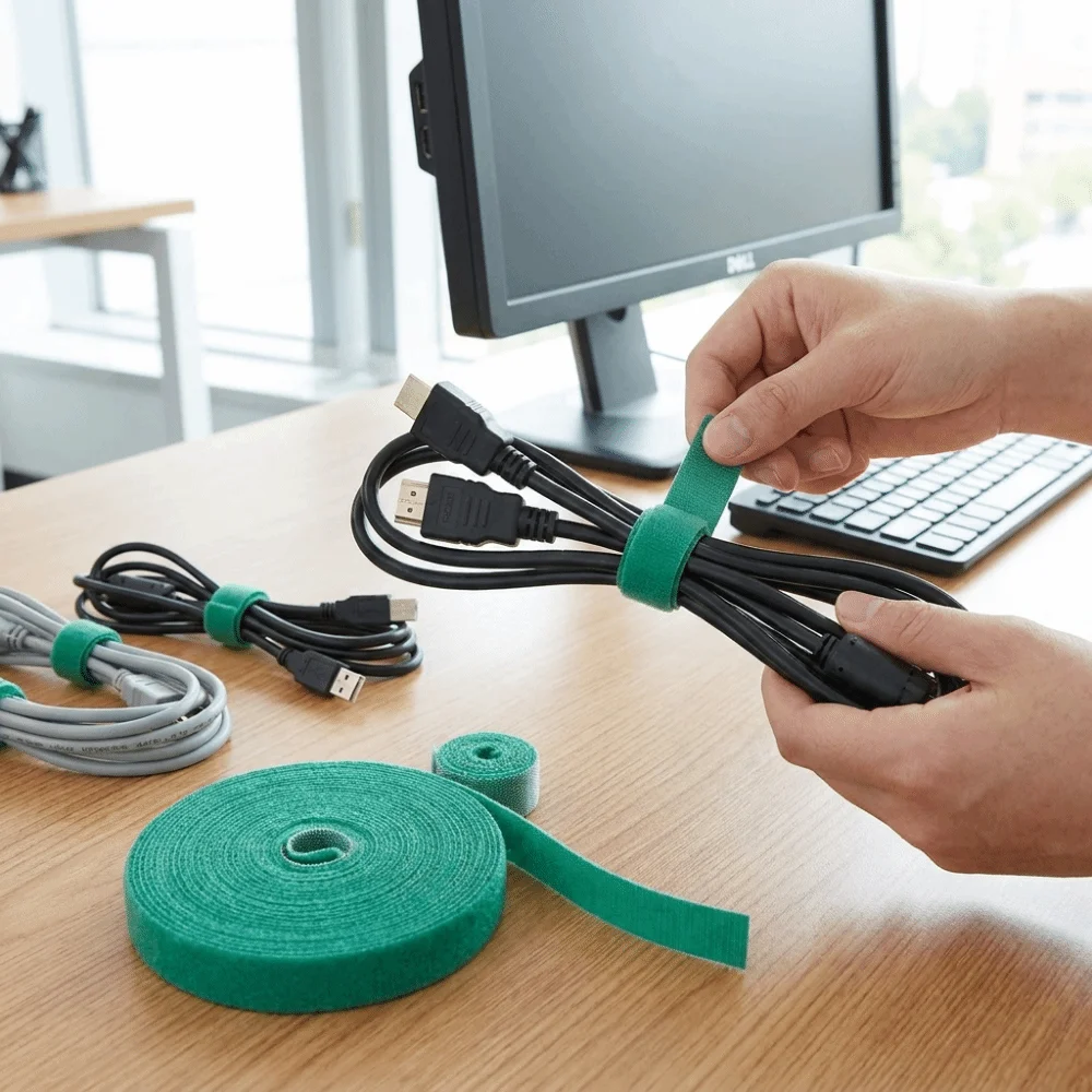 10M/Roll Fastening Tape Cable Ties Reusable Free Cut Double Side Hook and Loop Tape Multi-Purpose 10/12/14.5/20mm