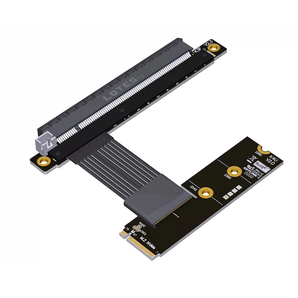 For M.2 NVMe Key M to PCIe X16 Riser Cable PCIe5.0 X4 Gen5 128Gbps for RTX50 RX90xx External Graphics Card GPU Extension Cable
