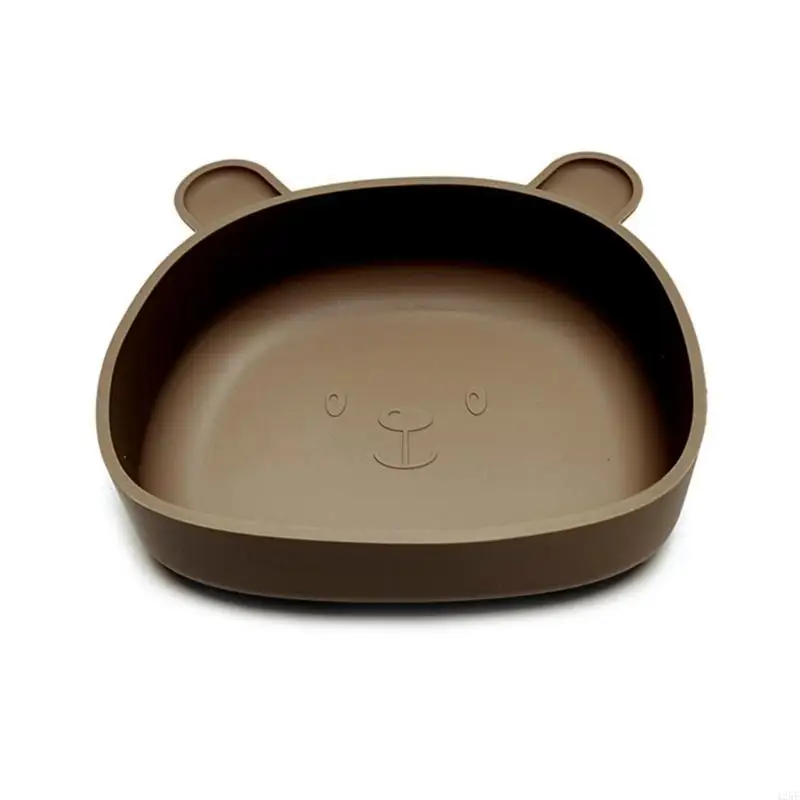 Baby Suction Bowl Silicone Dining Plate Cartoon Bear Children Dish Plate 425F
