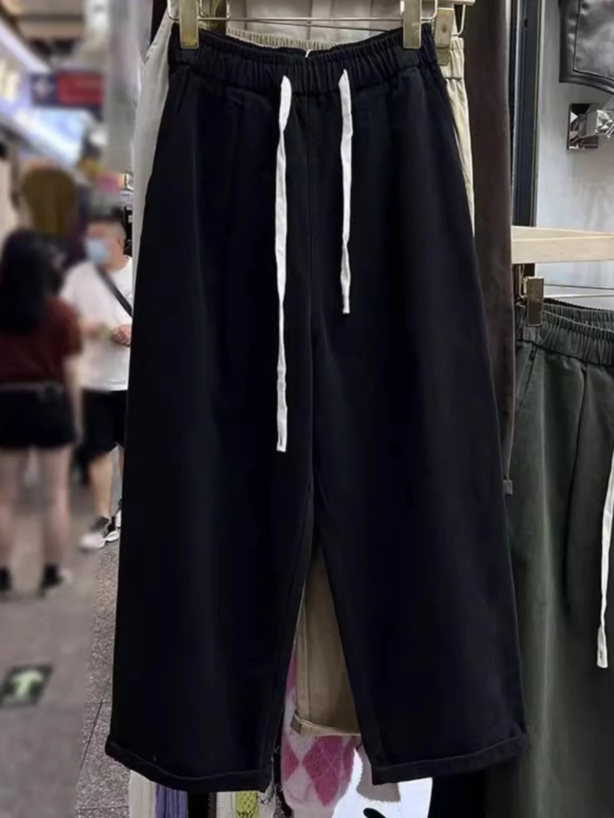 plus Size 300 Pounds Japanese Style Retro Casual Wide Leg Pants Men's Loose Straight Workwear Harlan Old Dad Pants