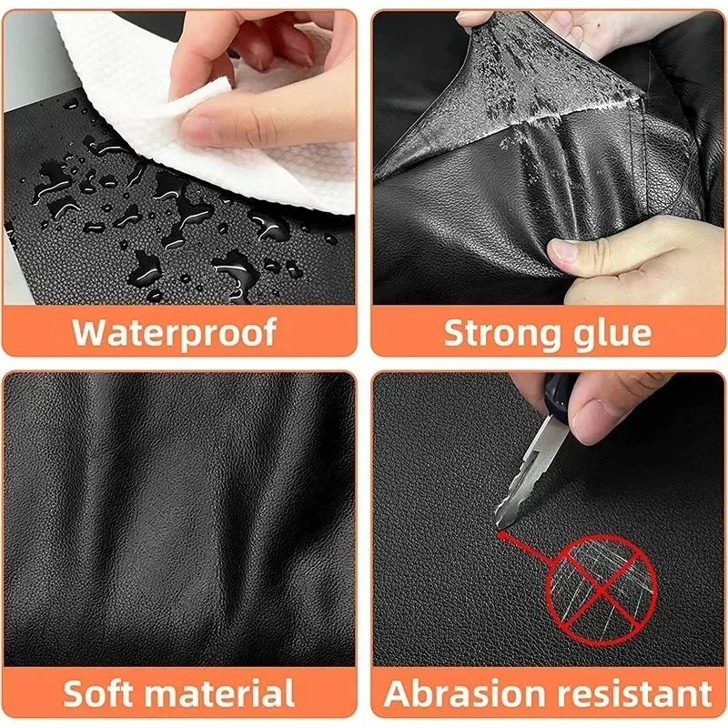 2025 Upgrade Strong Self Adhesive PU Leather Repair Sofa Automobile Seat Thickness 1mm Wear-Resistant Leather Patch Stickers Fix