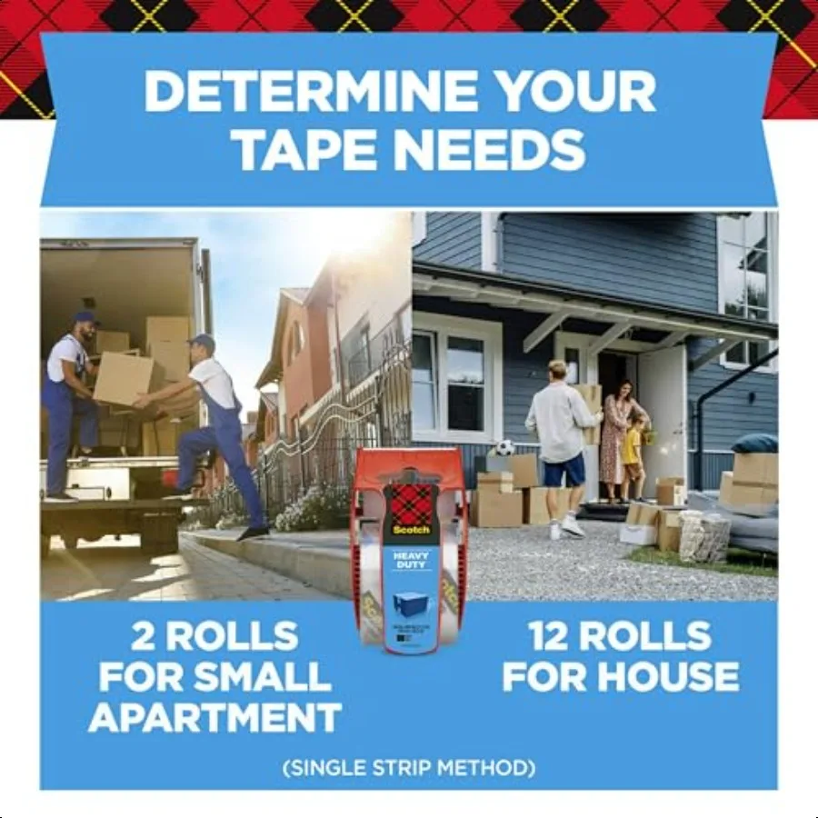 Fita de embalagem resistente 1,88 x 22,2 yd projetada para embalagem, envio e envio, vedação forte em todos os tipos de caixas, 1,5 núcleos transparentes