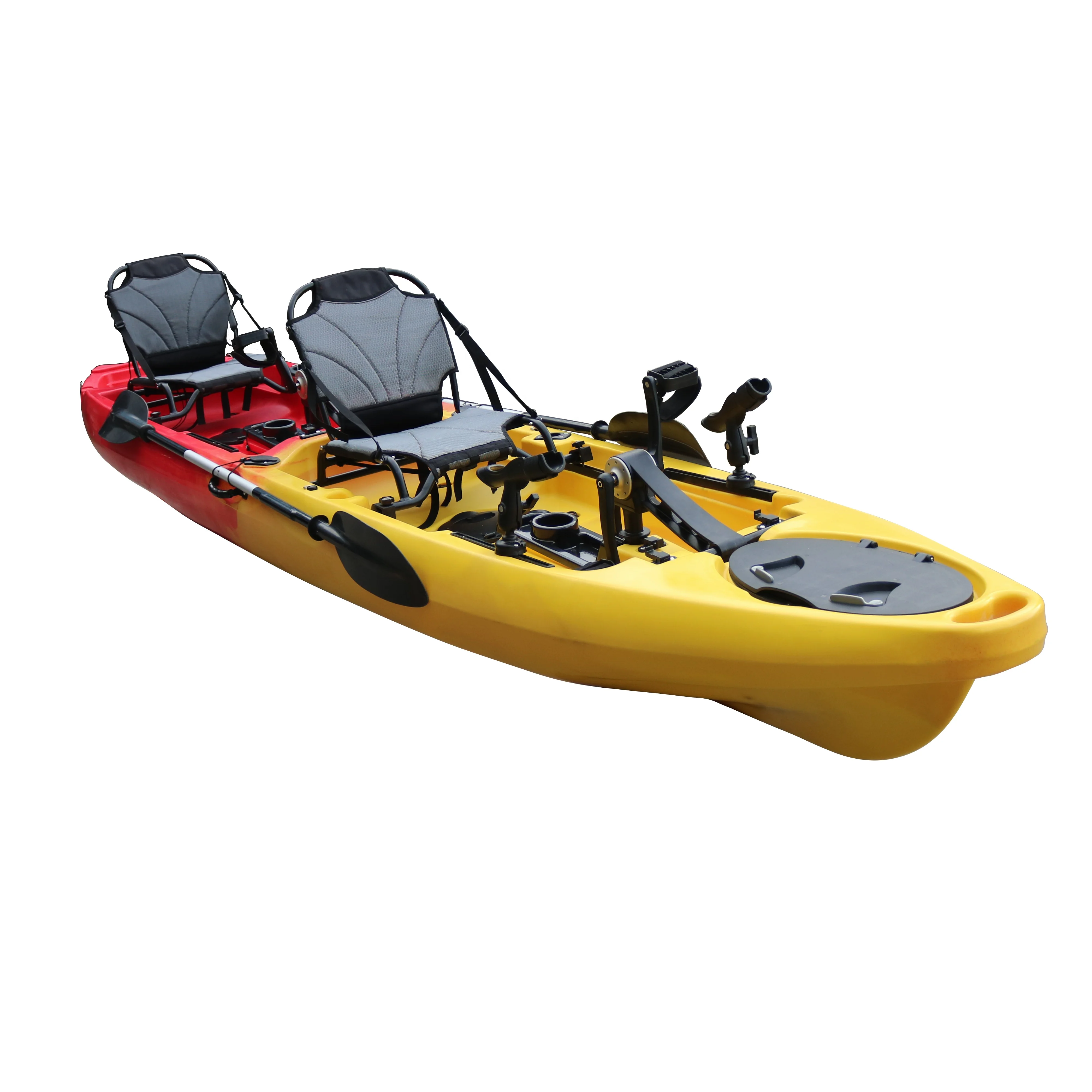 

14ft 2 Person Sit on Top Plastic Kayak with Propeller Pedal System Kayak Fishing Kayak