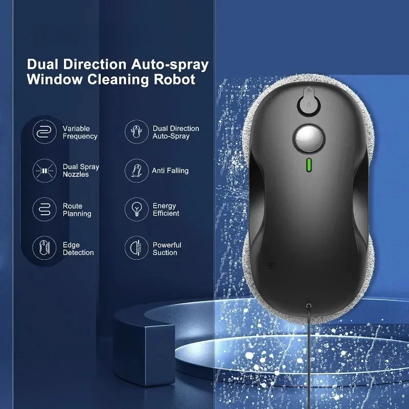 Window Cleaning Robot - with Triple Safety System Smart Navigation Suitable for All Smooth Surfaces