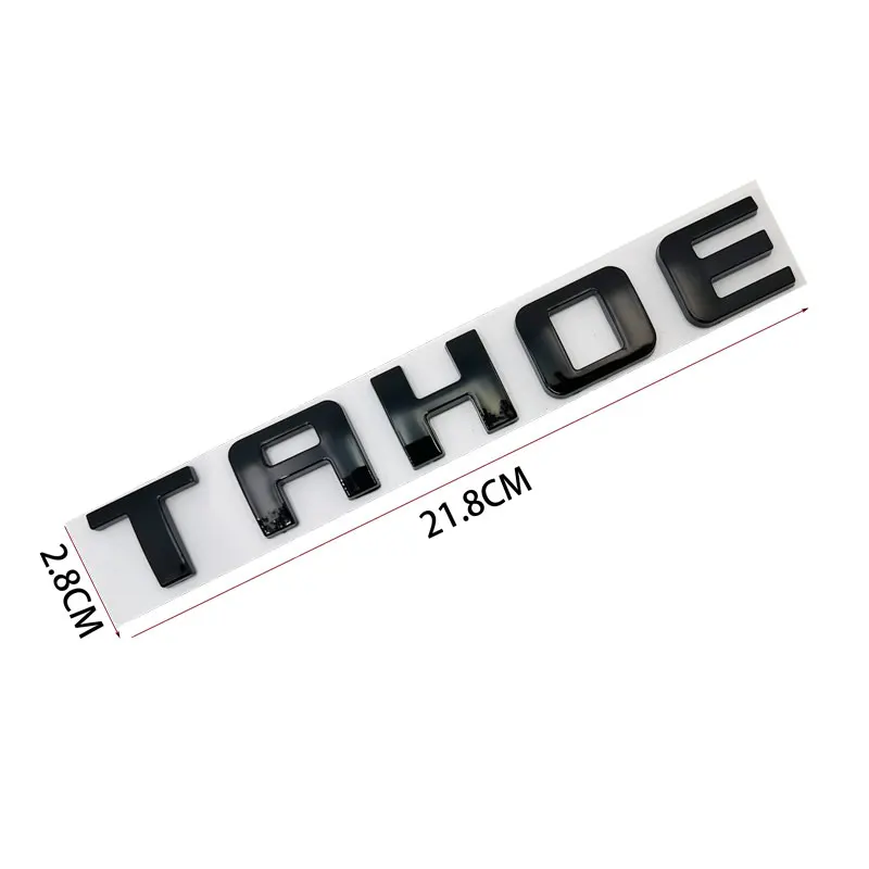 3D ABS (plastic) Black Chrome TAHOE Logo Car Letters Sticker Decal Rear Trunk Front Door Side Sticker TAHOE Emblem Accessories