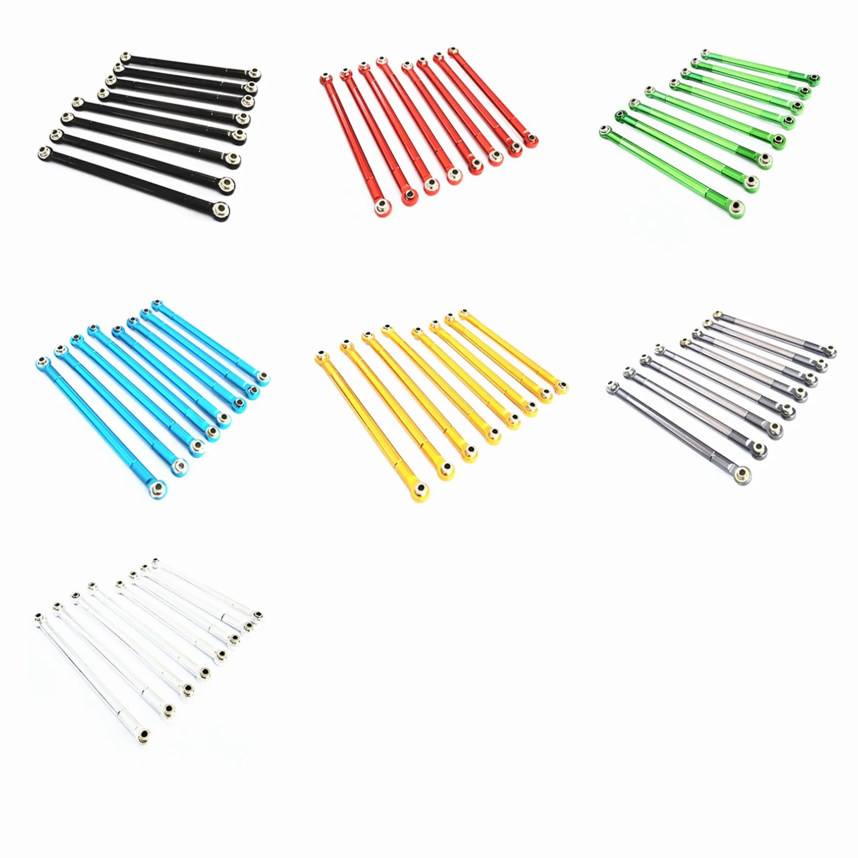 

A13Q-For MN86S MN86 MN86KS MN86K MN G500 Upgrade Parts 16PCS Metal Pull Rod Link Rod Linkage 1/12 RC Car Accessories,Titanium