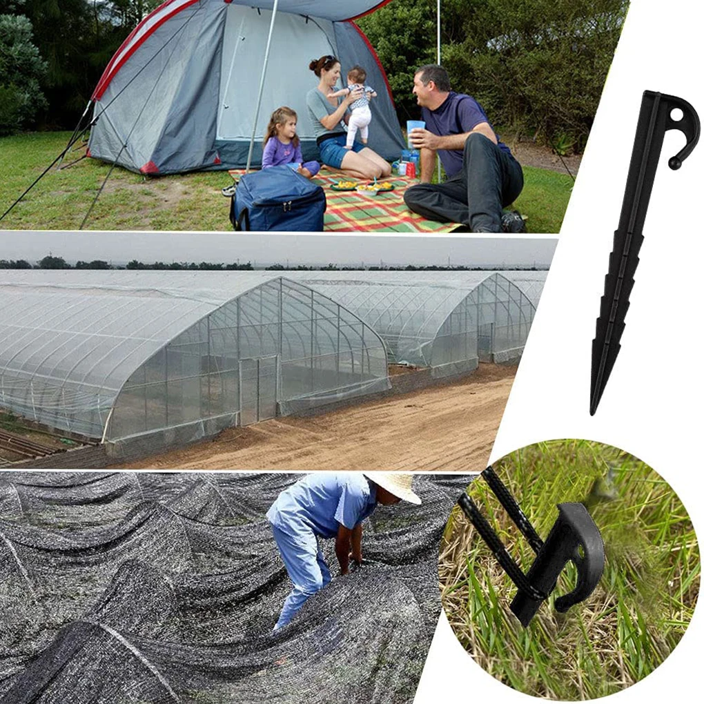 20PCS Plastic Tent Hook Stakes Screw Anchor Shelter Tent Stakes Pegs Ground Support Nails Peg Camping Tents Accessories