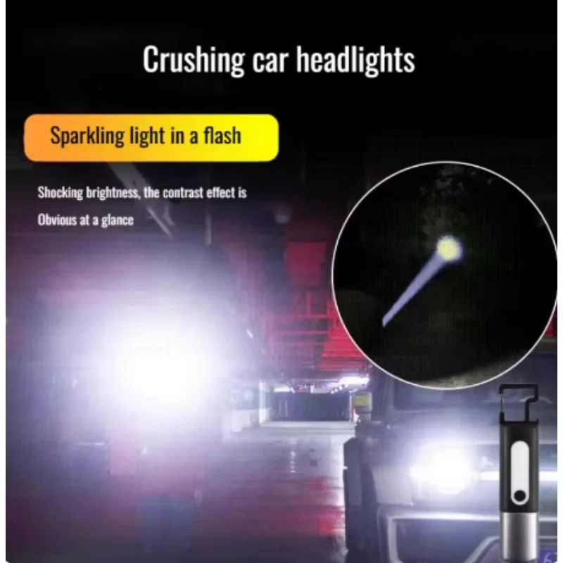 Small Mini Portable Outdoor LED Flashlight – High Power, Rechargeable, Super Bright for Distant Shooting (Strong Light)